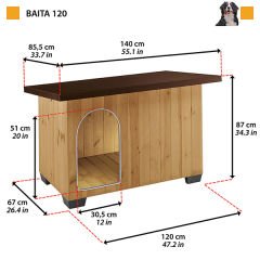 Ferplast Baita 120 Köpek Kulübesi Large 140x85.5x87 Cm