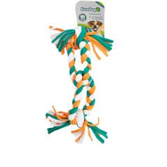 Euro Dog Köpek Diş İpi 2 Halka Beyaz/Turuncu/Yeşil 35 Cm