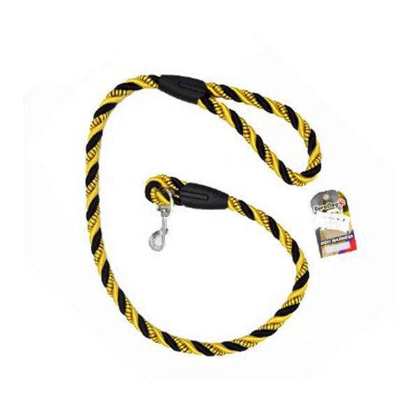 Euro Dog Spiral Desenli Köpek Uzatma Tasması Sarı/Siyah 14 Mm 120 Cm