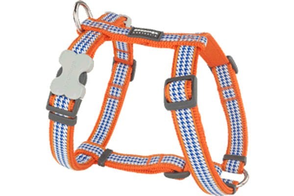 Red Dingo Fang It Desenli Köpek Göğüs Tasması Turuncu 12 Mm