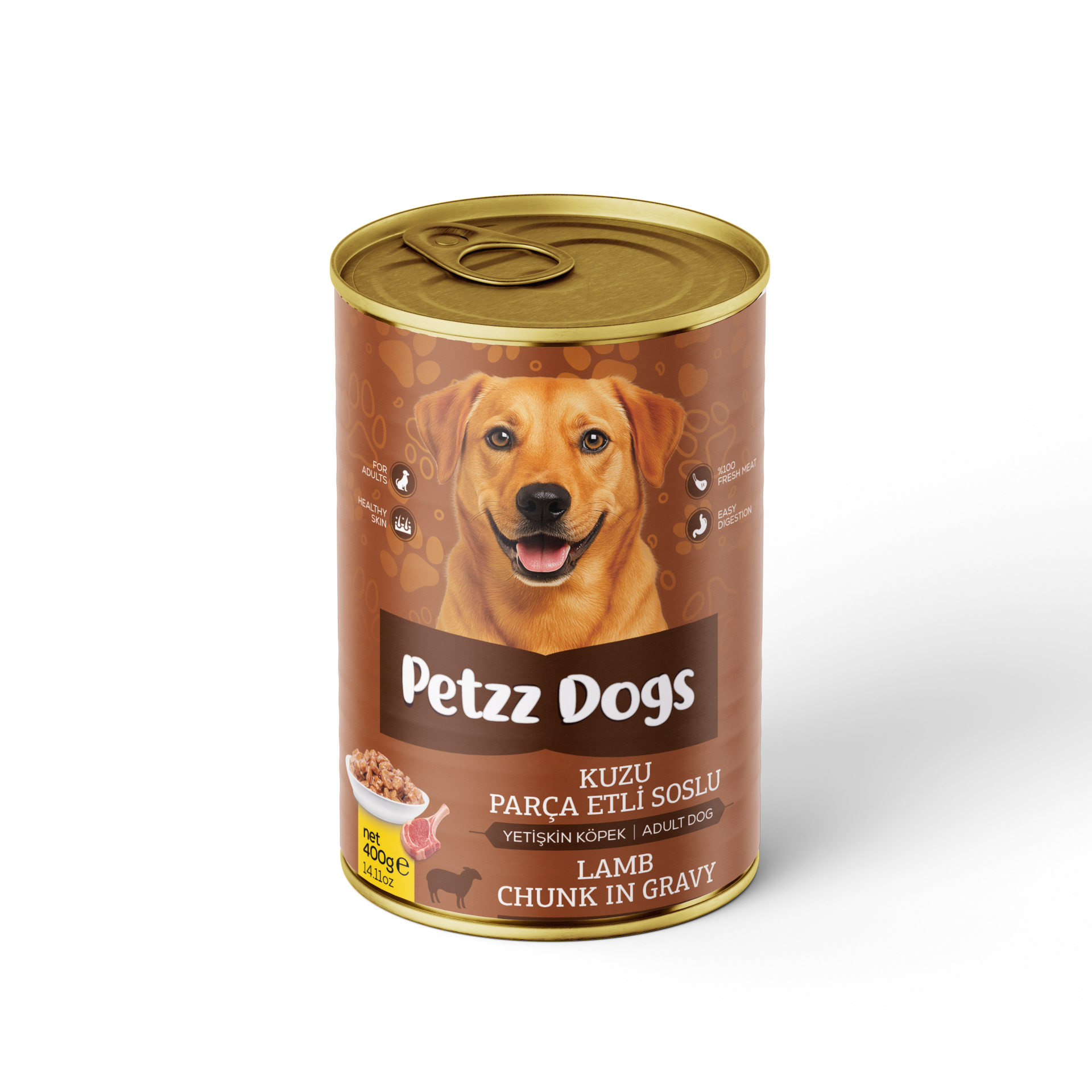 PetzzDogs Kuzu Etli Yetişkin Köpek Konservesi 400 Gr 1 Adet