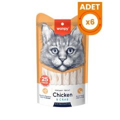 Wanpy Tavuklu ve Yengeçli Sıvı Kedi Ödülü 1 Adet 25x14 Gr