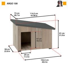 Ferplast Argo 100 Çam Ahşap Köpek Kulübesi Small 114.5x73x81 Cm