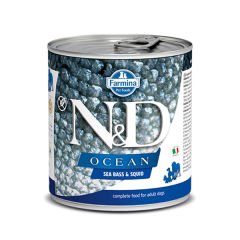 N&D Ocean Levrek ve Mürekkep Balıklı Konserve Köpek Maması 285 Gr
