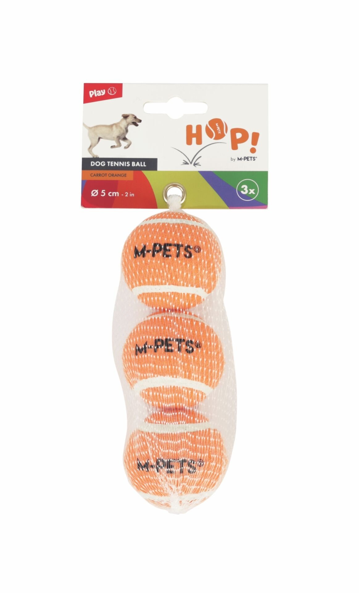M-Pets Hop Tenis Topu Köpek Oyuncağı 5 Cm 3 Adet Turuncu