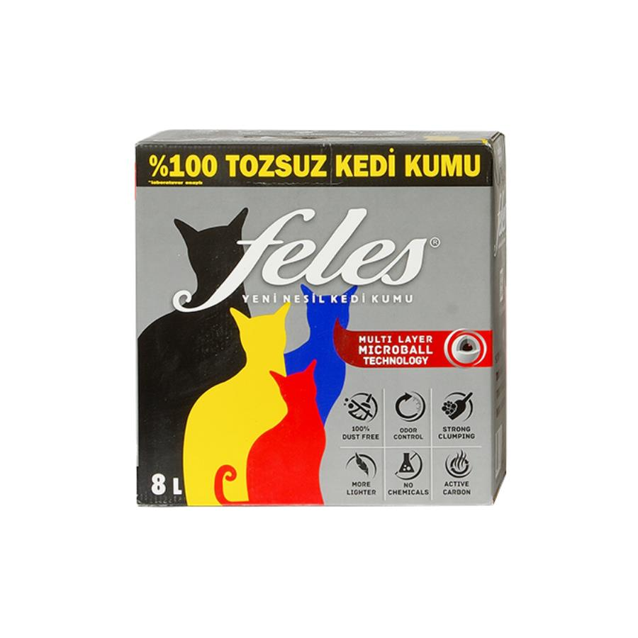 Feles Ultra Light Aktif Karbonlu Tozsuz Topaklanan Kedi Kumu 8 lt