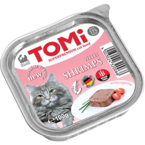 Tomi Karidesli Pate Yetişkin Konserve Kedi Maması 100 Gr