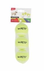M-Pets Hop Tenis Topu Köpek Oyuncağı 6.4 Cm 3 Adet Sarı