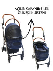 Tommy Evcil Hayvan Arabası 76, 5 X  48 X 99 cm Lacivert Max 15 kg