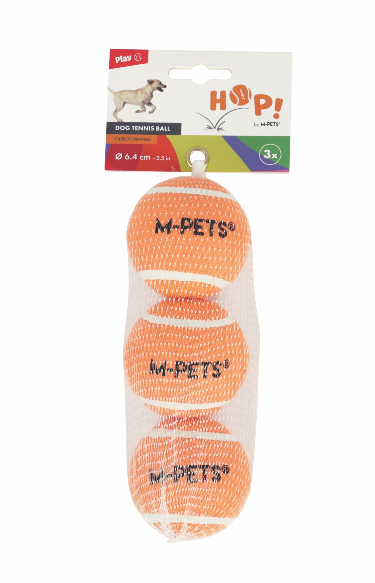 M-Pets Hop Tenis Topu Köpek Oyuncağı 6.4 Cm 3 Adet Turuncu
