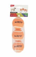 M-Pets Hop Tenis Topu Köpek Oyuncağı 6.4 Cm 3 Adet Turuncu