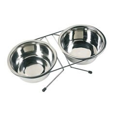 Flamingo Duo Dinner Metal Köpek Mama Kabı 2 Adet 21 Cm