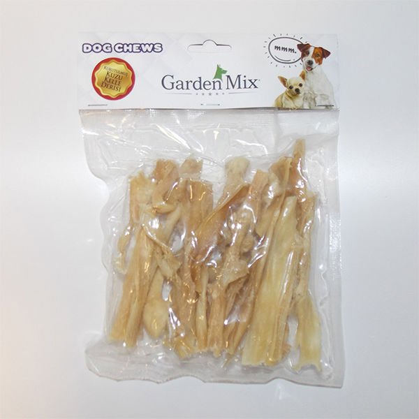 Garden Mix Kurutulmuş Kuzu Kelle Derisi Köpek Ödül Maması Beyaz 100 Gr