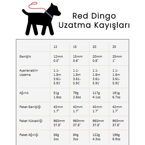 Red Dingo Circadelic Desenli Köpek Uzatma Tasması Kahverengi 20 Mm