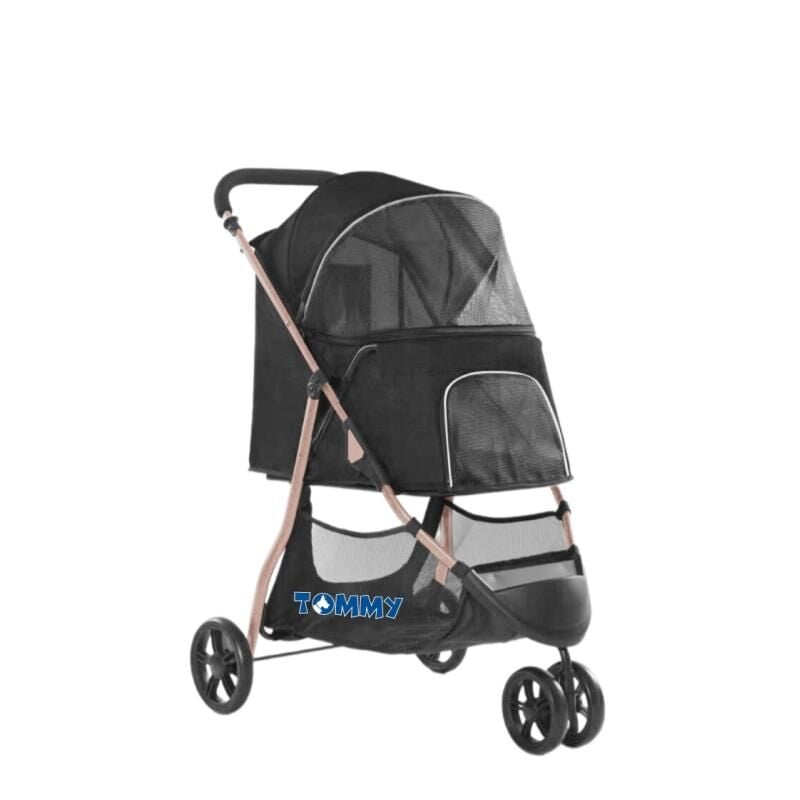Tommy Evcil Hayvan Arabası 74.5x52.2x98 Cm Siyah Max 15 Kg