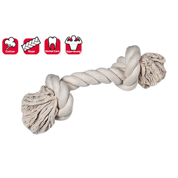 Karlie 2 Düğümlü İp Köpek Oyuncağı Medium Beyaz 30 Cm