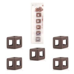 Chicos Akvaryum Karides Seramik Küp Kalın Kahverengi 5 Adet 2x2 Cm