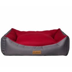 Dubex Dondurma Dikdörtgen Köpek ve Kedi Yatağı Gri/Kırmızı Medium 62x44x22 Cm