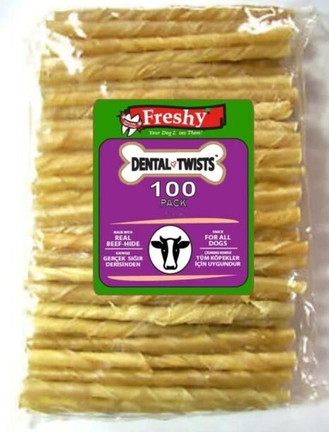 Freshy Dental Natural Burgu Köpek 100'lü Paket - 13 cm