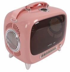 M-Pets Sixties Tv Şeklinde Kedi ve Küçük Irk Köpek Taşıma Çantası 44x26x38 Cm Pembe