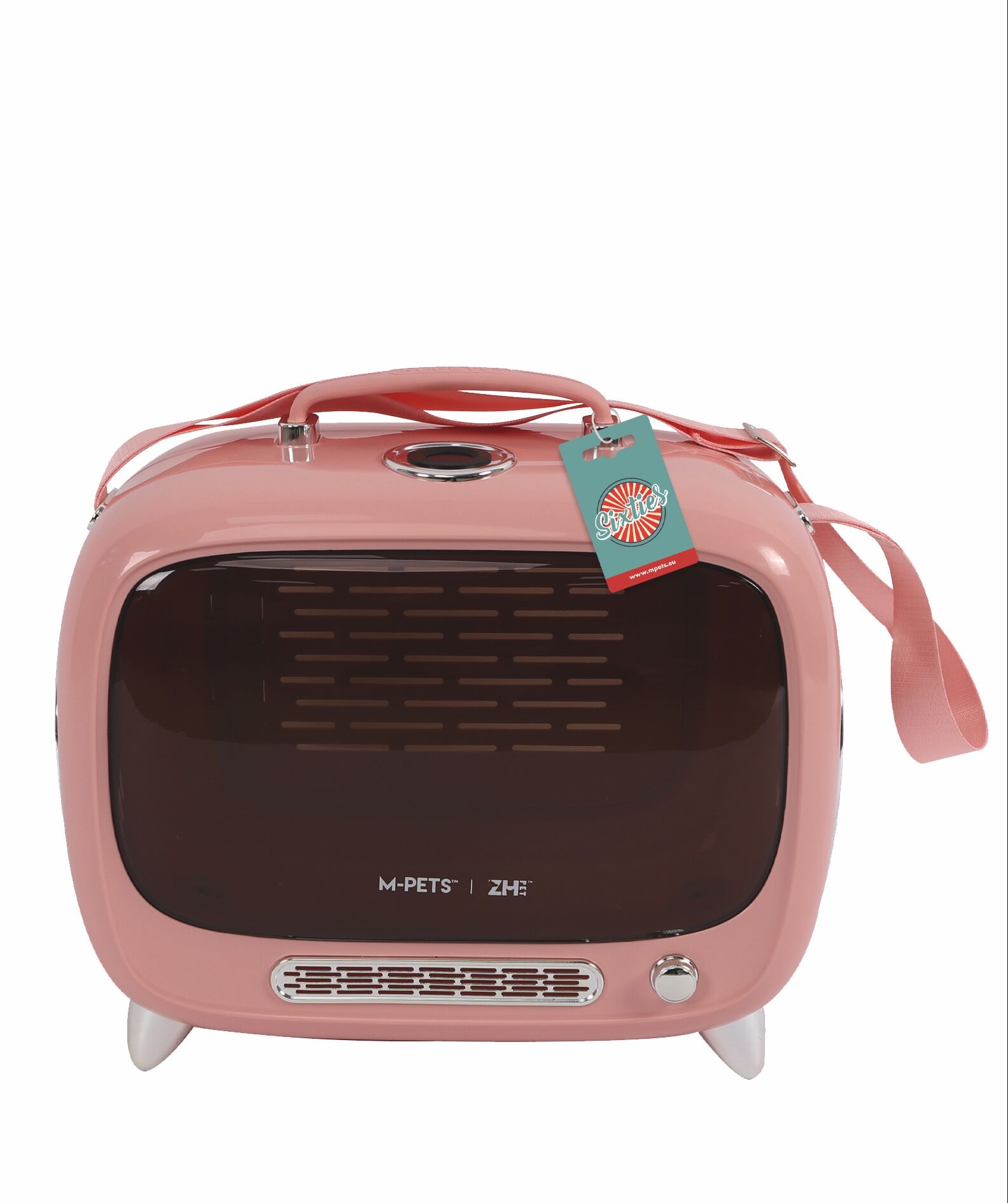 M-Pets Sixties Tv Şeklinde Kedi ve Küçük Irk Köpek Taşıma Çantası 44x26x38 Cm Pembe