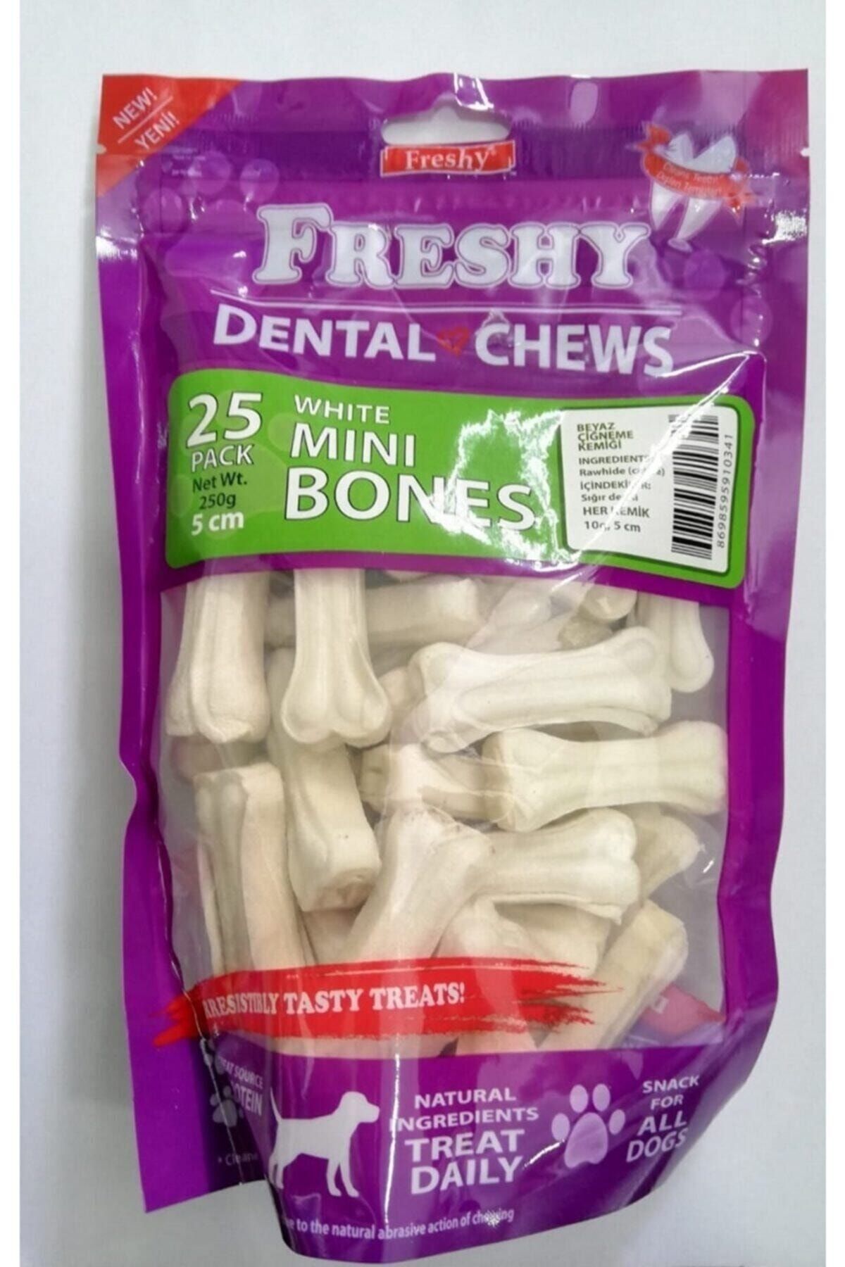 Freshy Dental Pres Köpek Kemirme Kemiği - 5 cm - 25'li Paket