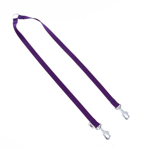 Doggie Dokuma Çift Köpek Gezdirme Tasma Aparatı Medium Mor 2x60-60 Cm