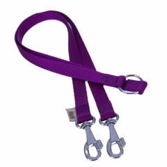 Doggie Dokuma Çift Köpek Gezdirme Tasma Aparatı Medium Mor 2x60-60 Cm