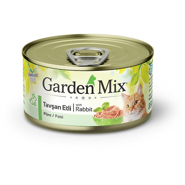 Garden Mix Tavşan Etli Tahılsız Kıyılmış Konserve Kedi Maması 85 Gr