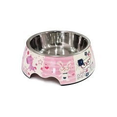 Pet Loves Melamin Kedi ve Köpek Mama ve Su Kabı Tavşan Desenli 700 Ml 22x21x7.5 Cm