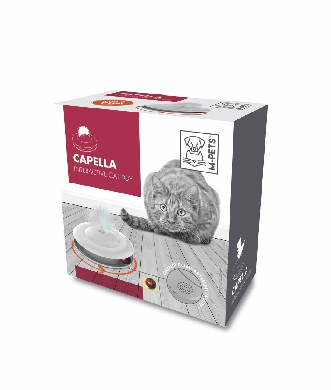 M-Pets Capella Tüylü İnteraktif Kedi Oyuncağı 11.5 Cm Beyaz