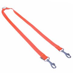 Doggie Dokuma Çift Köpek Gezdirme Tasma Aparatı Medium Turuncu 2.5x70-60 Cm