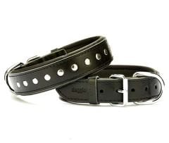 Doggie Comfort Deri Rivetli Köpek Boyun Tasması Medium Siyah 3.5x47-55 Cm