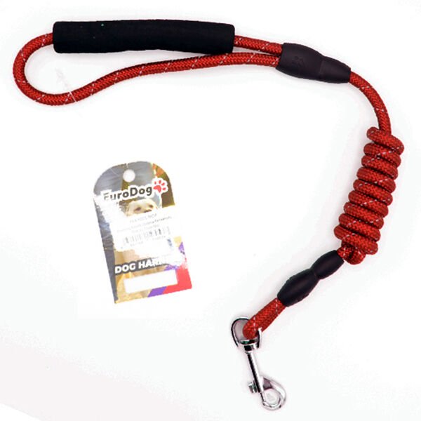 Euro Dog Reflektörlü Köpek Uzatma Tasması Kırmızı 14 Mm 120 Cm