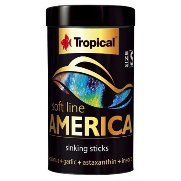 Tropical Softline America Kuzey ve Güney Amerika Balıkları için Yumuşak Taneli Balık Yemi Small 100 Ml 56 Gr