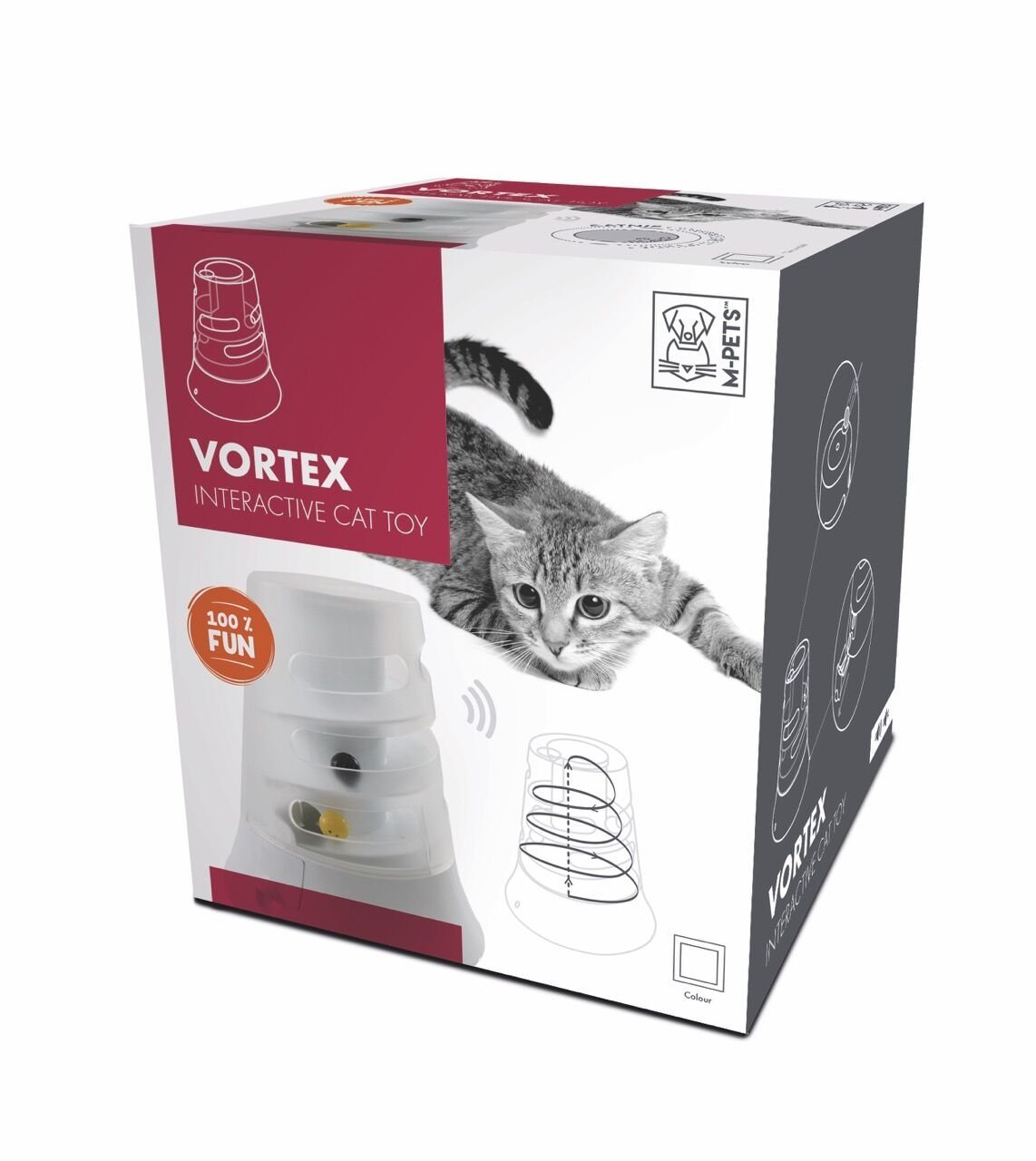 M-Pets Vortex İnteraktif Kedi Oyuncağı 22x19.7 Cm Beyaz