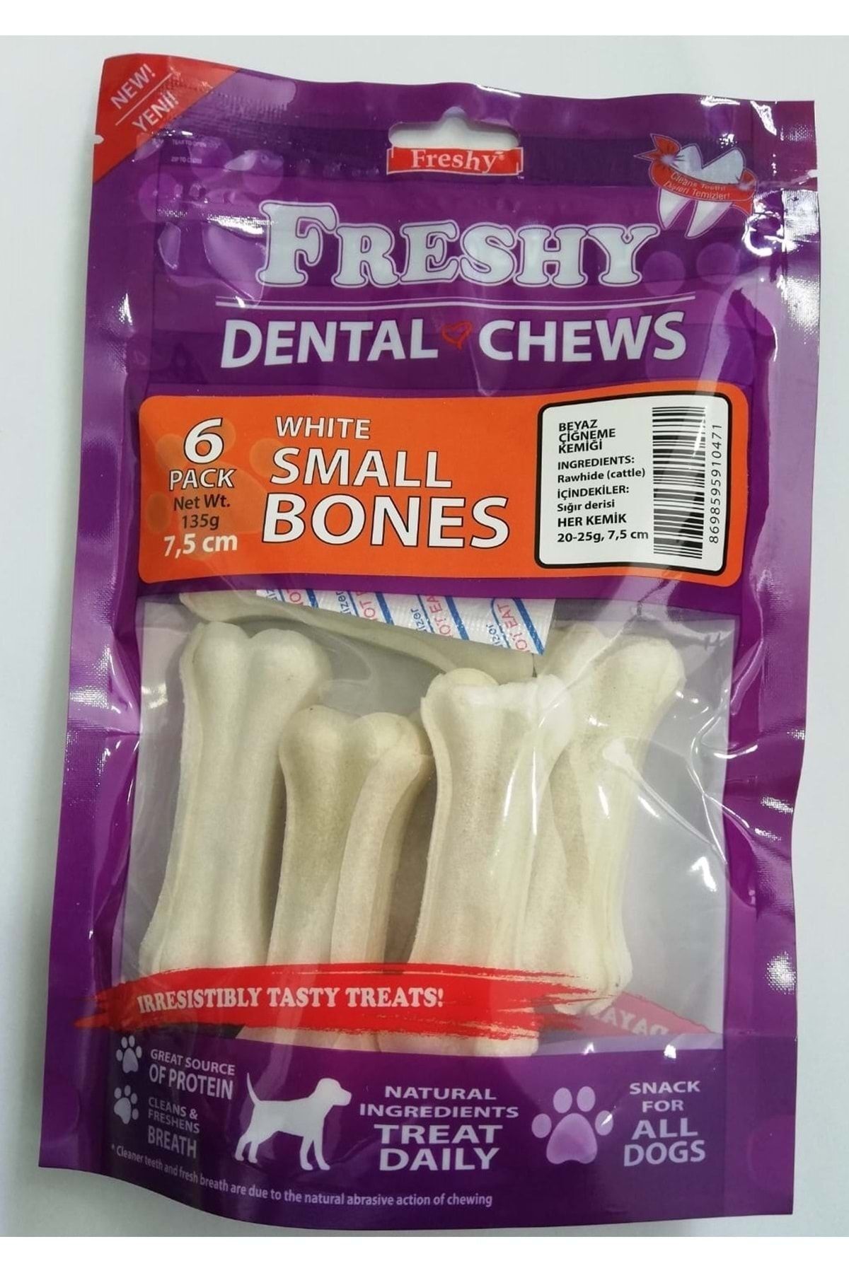 Freshy Dental Chews Beyaz Kemik Köpek Ödülü  6'lı Paket