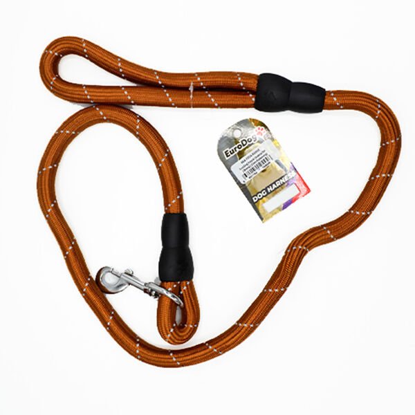 Euro Dog Köpek Uzatma Tasması Reflektörlü Kahverengi 18 Mm 120 Cm