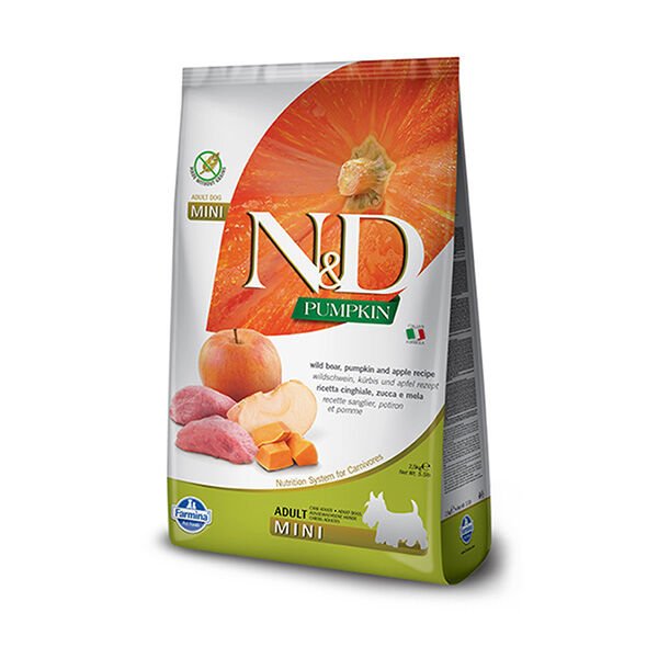 N&D Pumpkin Balkabaklı Domuzlu Küçük Irk Yetişkin Köpek Maması 7 Kg