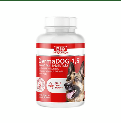 Bio Pet Active Derma Büyük Irk Köpekler için Sarımsaklı Maya Tableti 100 Adet 150 Gr