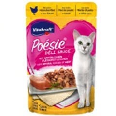 Vitakraft Poesie Sos İçerisinde Tavuk Etli Yetişkin Kedi Konservesi 85 Gr