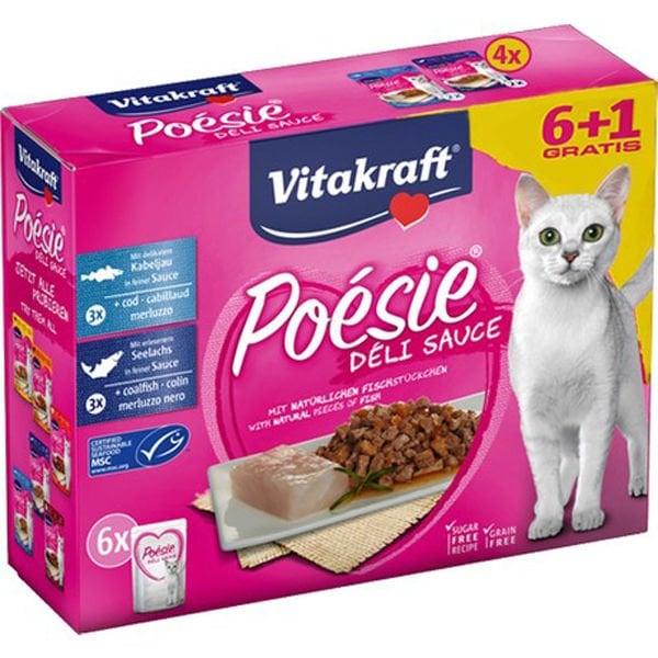 Vitakfraft Poesie 6+1 Balık Pouch Yetişkin Kedi Konservesi 85 Gr