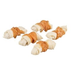 Flamingo Tavuk Etli Sargılı Düğüm Köpek Kemik Ödülü 5 Adet 5 Cm