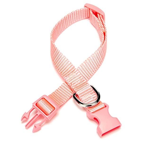 Doggie Classic  Dokuma Köpek Boyun Tasması Medium Pembe 1,5x25-40 Cm