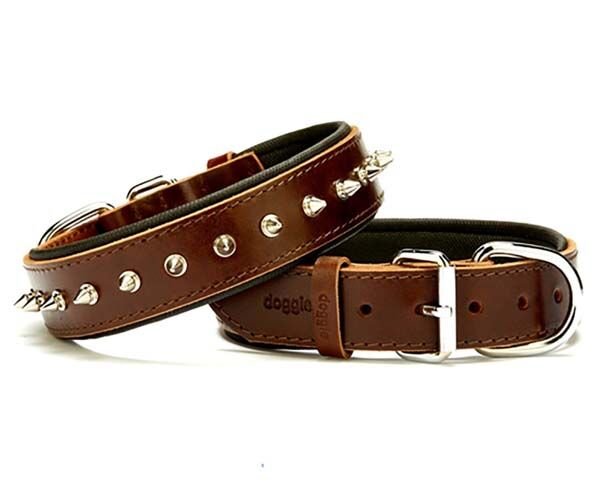 Doggie Comfort Deri Çivili Köpek Boyun Tasması Medium Kahverengi 3.5x47-55 Cm