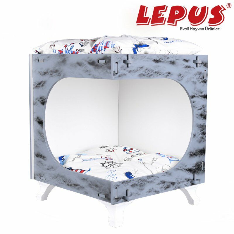Lepus Küp Max Kedi ve Küçük Irk Köpek Yuvası Gri 40x45x50h cm