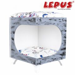 Lepus Küp Max Kedi ve Küçük Irk Köpek Yuvası Gri 40x45x50h cm