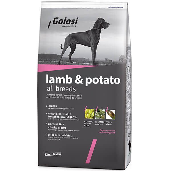 Golosi Tahılsız Kuzu Etli ve Patatesli Yetişkin Köpek Maması 12 Kg