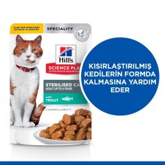 Hill's SCIENCE PLAN Kısırlaştırılmış Alabalıklı Kedi Pouch 85 gr