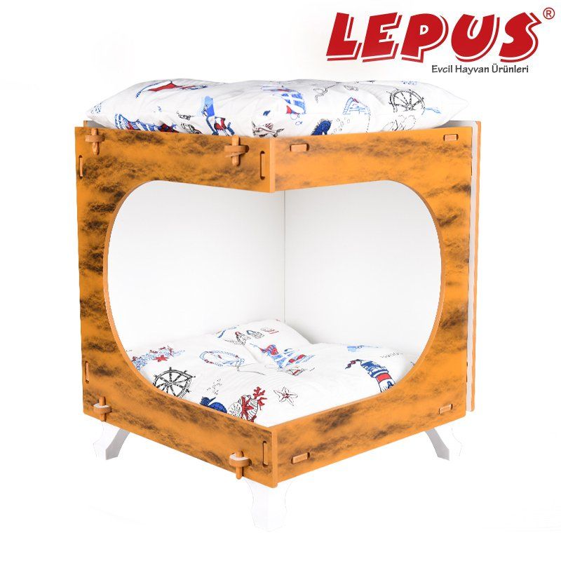 Lepus Küp Max Kedi ve Küçük Irk Köpek Yuvası Hardal 40x45x50 Cm